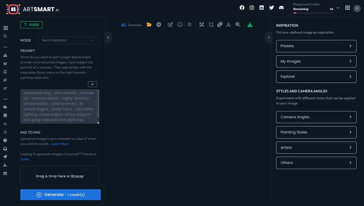 Artsmart.ai usability