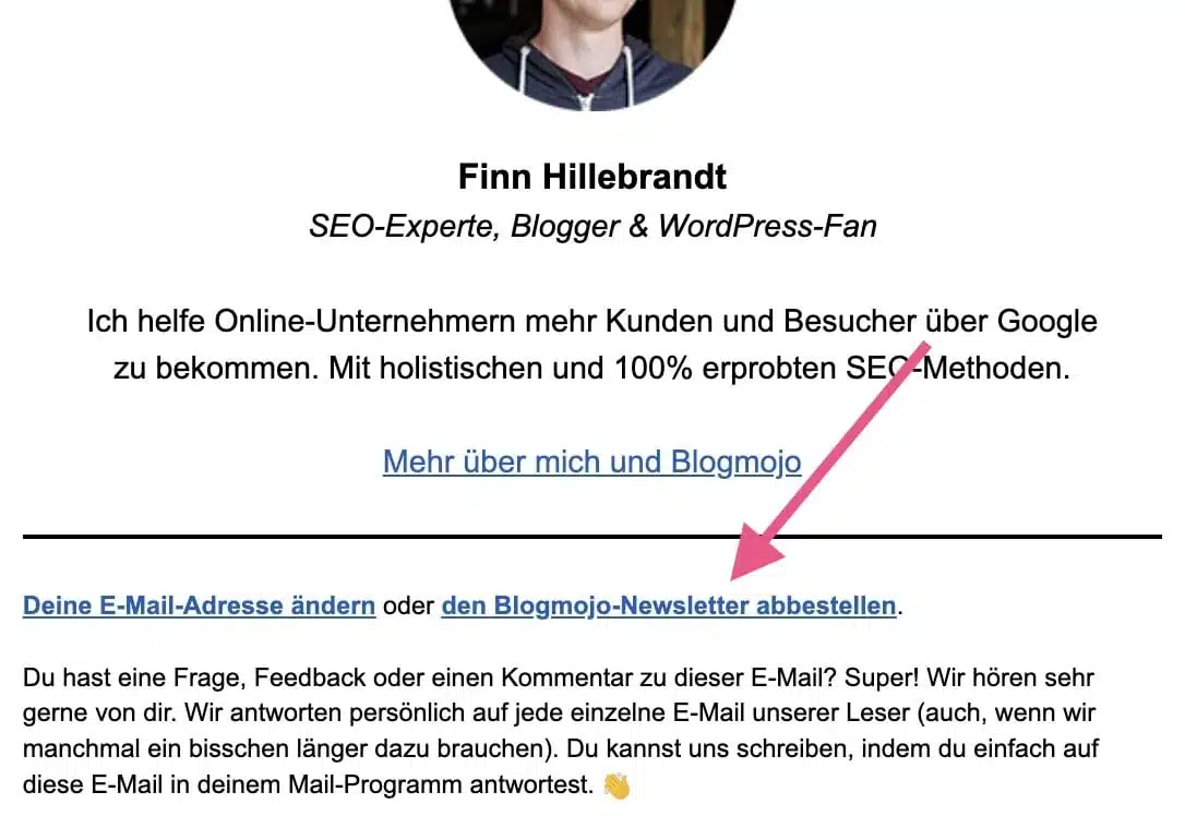 Unsubscribe from newsletter