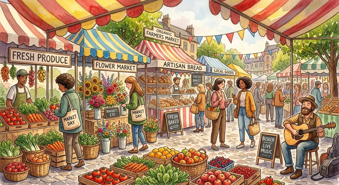 Bauernmarkt-Szene