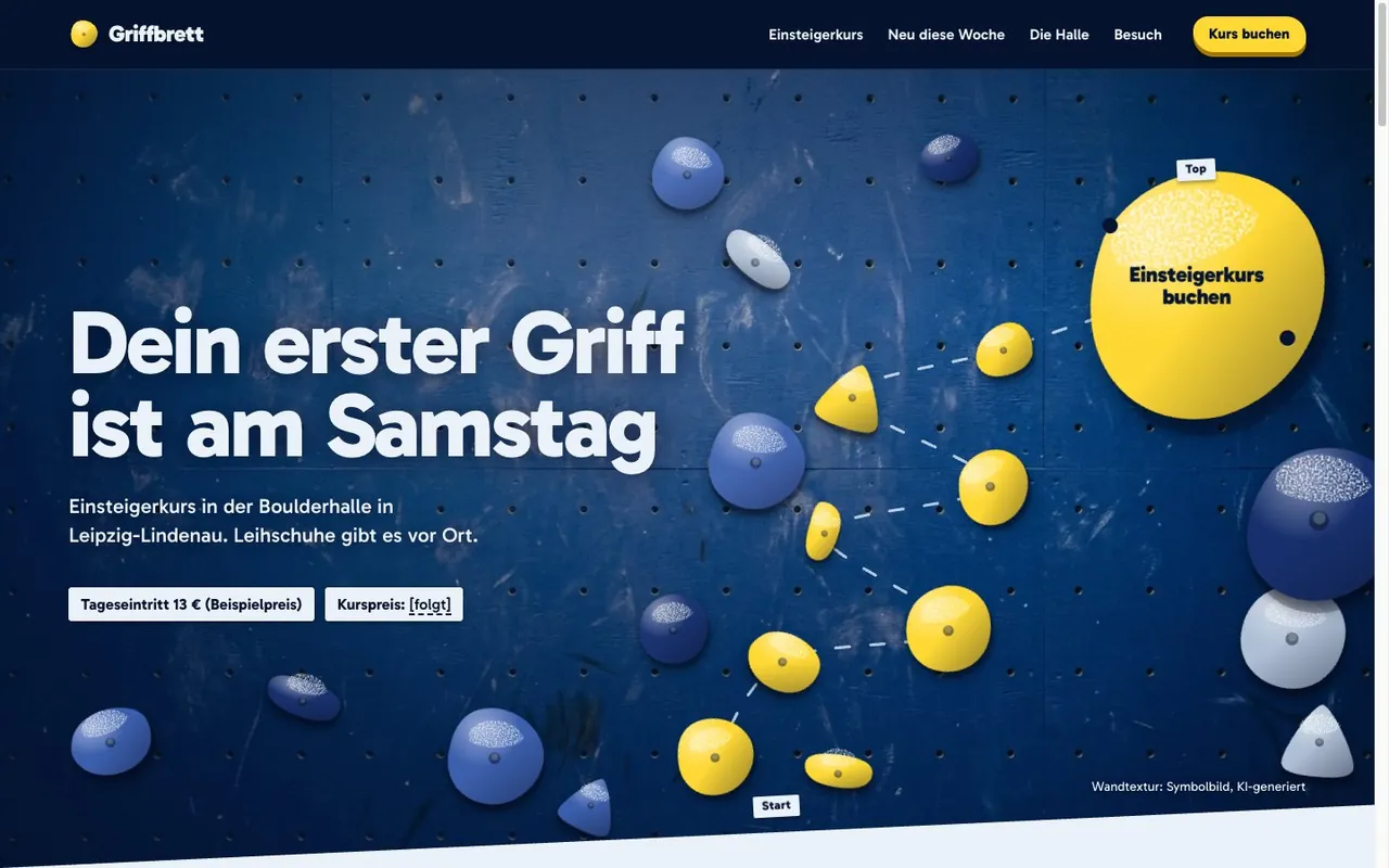 Preview of the example page for Griffbrett
