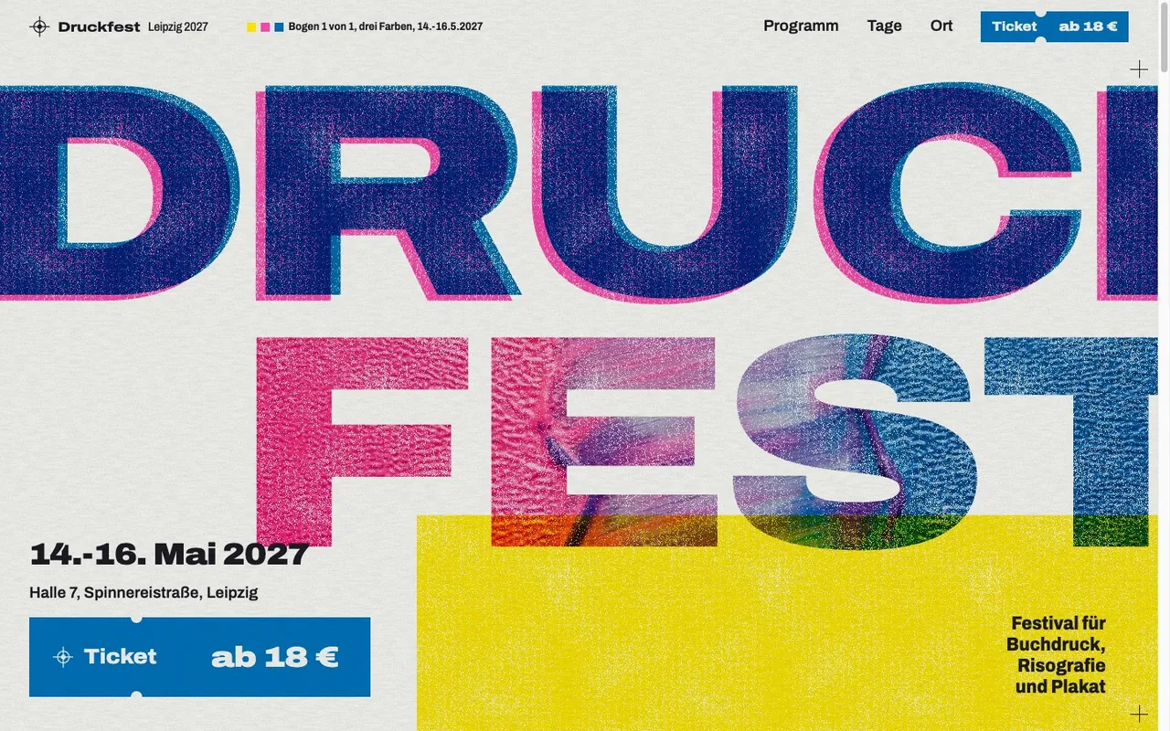 Preview of the example page for Druckfest Leipzig