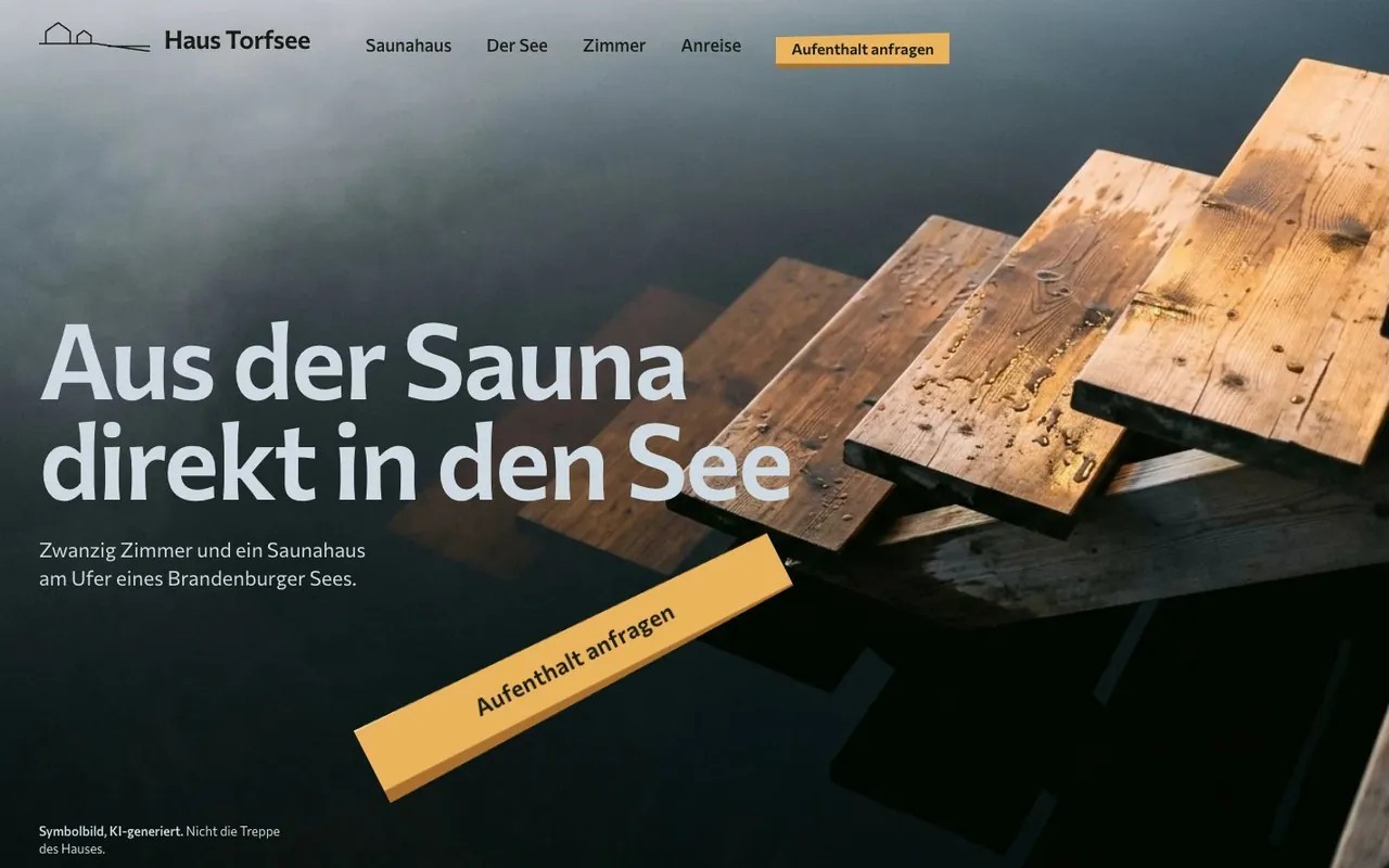 Preview of the example page for Haus Torfsee