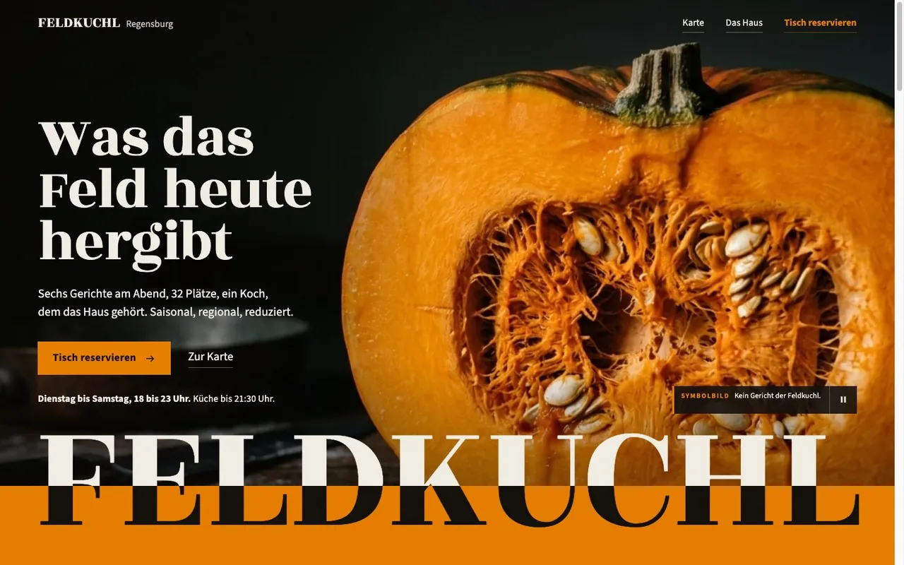 Preview of the example page for Feldkuchl