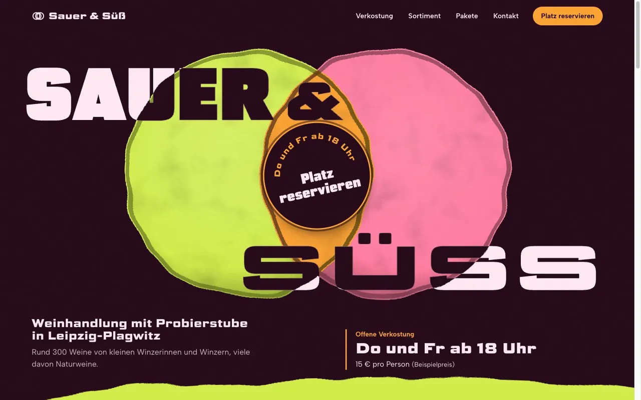 Preview of the example page for Sauer & Süß